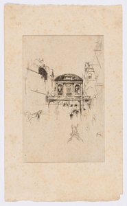 Temple Bar, c.1877 (gravura e ponta seca; tinta sobre papel) de James Abbott McNeill Whistler