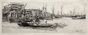 Thames Warehouse, 1871. de James Abbott McNeill Whistler