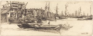 Armazéns do Tamisa, 1859. de James Abbott McNeill Whistler