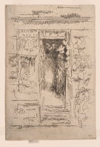 The Bonnet-Shop, c.1884-86 (gravura; tinta sobre papel) de James Abbott McNeill Whistler