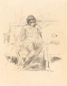 A figura drapeada, sentada, 1893. de James Abbott McNeill Whistler