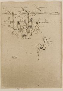 The Landing Stage, Cows, 1887. de James Abbott McNeill Whistler