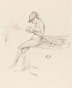 O Modelo Pequeno Nu, Leitura, 18891890. de James Abbott McNeill Whistler
