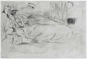 O modelo, deitado, c1864 1904. de James Abbott McNeill Whistler