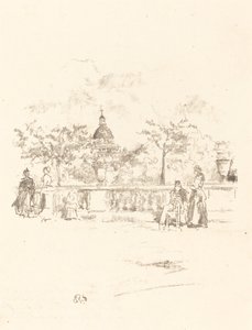 O Panteão, do Terraço dos Jardins do Luxemburgo, 1893. de James Abbott McNeill Whistler