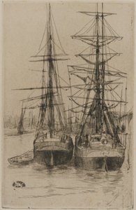 Os dois navios, 1875. de James Abbott McNeill Whistler