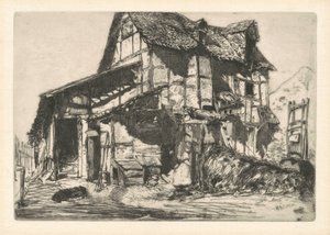 The Unsafe Tenement, 1858. de James Abbott McNeill Whistler