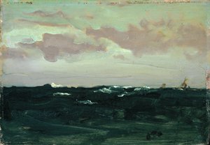 Violet e Blue: Entre os Rolos, c.1893 (óleo sobre painel) de James Abbott McNeill Whistler