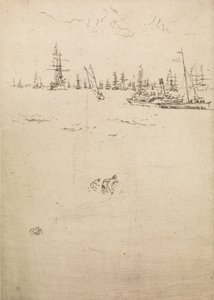 Visitors Boat, de um conjunto de doze gravuras intitulado The Naval Review, 1887 de James Abbott McNeill Whistler