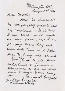 Carta de James Abram Garfield para sua mãe, de &39;From Log Cabin para White House&39; por William M. Thayer, publicado por Hodder und Stoughton, 1905 de James Abram Garfield
