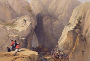 Entrada para o Kojak Pass de Parush, de &39;Sketches in Afghaunistan&39;, gravada por Charles Haghe (1810-88) e Louis Haghe (1806-85), publicada por Henry Graves, 1842