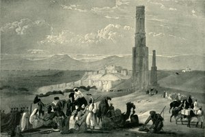 A fortaleza e a cidadela de Ghazni e os dois minares, c1840, 1901.