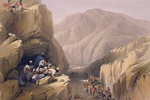 Passagem selvagem de Siri-Kajoor, de &39;Sketches in Afghaunistan&39;, gravada por Charles Haghe (1810-88) e Louis Haghe (1806-85), publicada por Henry Graves, 1842