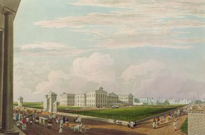 Vista da Casa do Governo, Calcutá, 1826, gravada por Robert Havell, o Jovem (1793-1878) (aquatint)