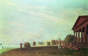 Barrackpore House, Calcutá, gravado por Robert Havell, pub. 1824 (gravura)