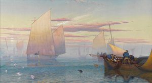 Transportando os Nets (wc aumentado com bodycolour) de James Baker Pyne