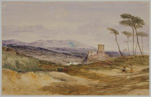 Paisagem com castelo e figuras de James Baker Pyne