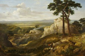 Vista do Mendips, c.1840 (óleo sobre tela) de James Baker Pyne