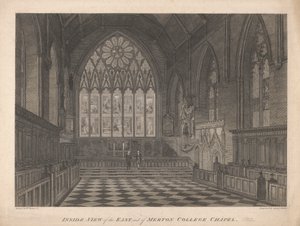 Vista Interior da Capela do East End do Merton College de James Basire