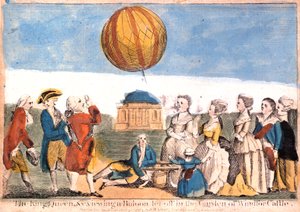 "O rei, a rainha etc. vendo um balão disparado no jardim do Castelo de Windsor"