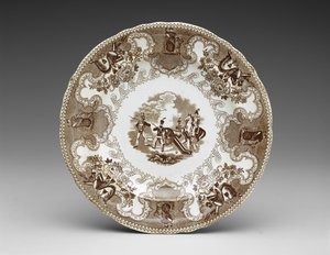 Placa, c.1837-44 (terracota com impressão de transferência) de James Beech