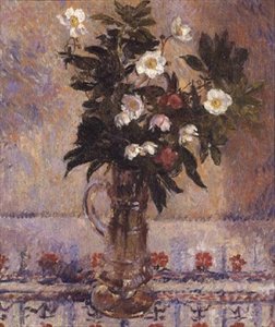 Flores em um vaso de vidro