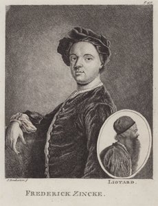 Christian Friedrich Zincke, miniaturista alemão (gravura)