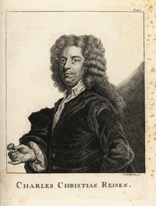 Retrato de Charles Christian Reisen (1680-1725), gravador inglês de gemas e selos