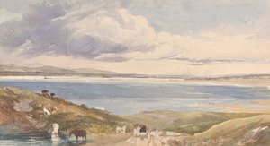 Paisagem à beira-mar com estrada em primeiro plano. de James Bulwer