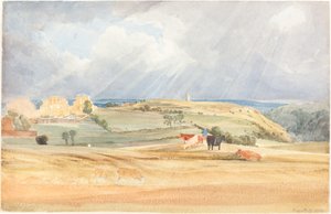 Paisagem com gado (Somerset?) de James Bulwer