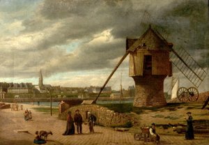 Paisagem com um moinho de vento, St Malo, França, 1877