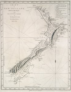 Carta da Nova Zelândia, explorada em 1769 e 1770 pelo Tenente J. Cook, Comandante do Barco Endeavour de Sua Majestade de James Cook