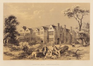Sawston Hall, Cambridgeshire (água-tinta) de James Dafforne