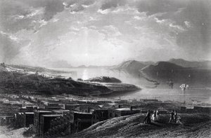 Golden Gate, de Telegraph Hill, de &39;America pitoresca&39;, por William Cullen Bryant, gravado por Edward Paxman Brandard (1819-98) c.1873