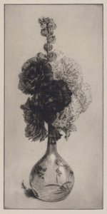 Hollyhocks em um vaso de pescoço longo de James David Smillie