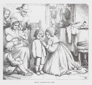 A misericórdia veste os pobres (gravura) de James Dawson Watson