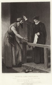 Portia e Shylock, Mercador de Veneza, Ato IV, Cena I
