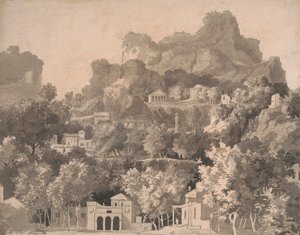 Paisagem Rochosa com Edifícios Clássicos de James Deacon