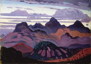 Deep Twilight, Pyrenees, c.1912-13 (óleo no painel) de James Dickson Innes