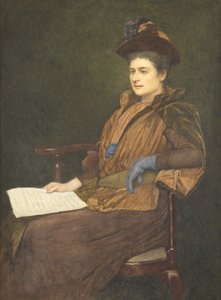 Miss Agnes Ashbee, 1890 (wc e guache sobre papel) de James Dromgole Linton