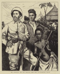 Sr. Stanley, seu menino Kalulu e o intérprete Selim de James Dromgole Linton