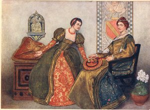 Portia e Nerissa, ilustração de &39;O Mercador de Veneza&39;, c.1910