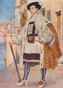 O Mercador de Veneza, de Shakespeare: Bassanio (litografia a cores)