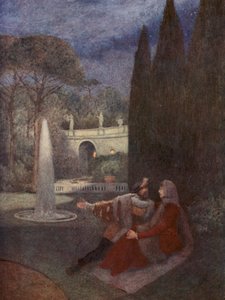 O Mercador de Veneza de Shakespeare: Lorenzo e Jessica (litografia a cores) de James Dromgole Linton