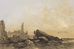 Castelo de Dunure (cromolito) de James Duffield Harding