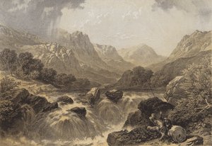 Queda do Tummel (cromolitro) de James Duffield Harding