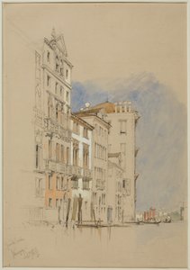 Grande Canal, Veneza, 1845 (lápis e wc em papel tufado) de James Duffield Harding