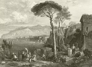 Planície e baía de Sorrento, Itália de James Duffield Harding