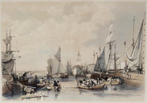 O porto de Londres, 1834 de James Duffield Harding