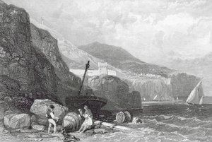 Vico, Baía de Nápoles, Itália (gravura) de James Duffield Harding